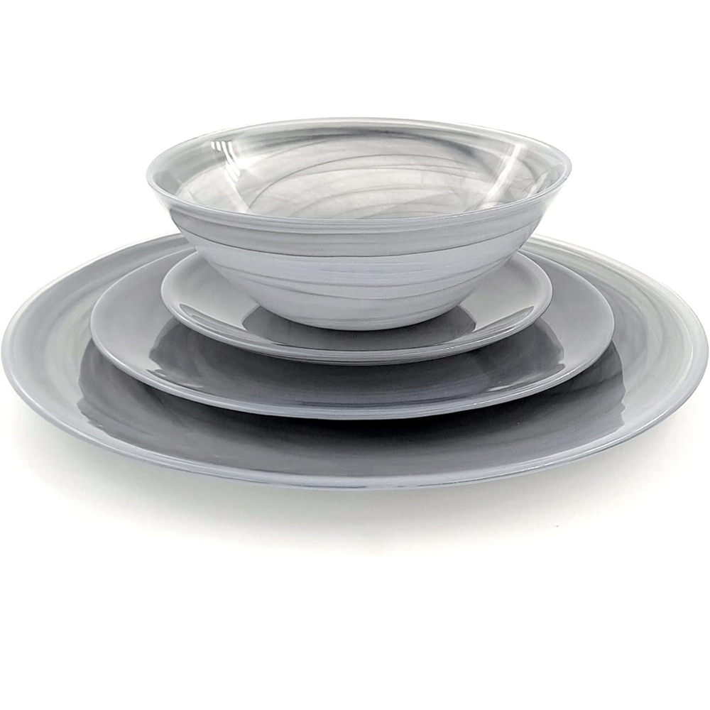 NUAGE 16 PIECE Dinnerware Set Graphite BRAND NEW Dishwasher Safe Awesome!